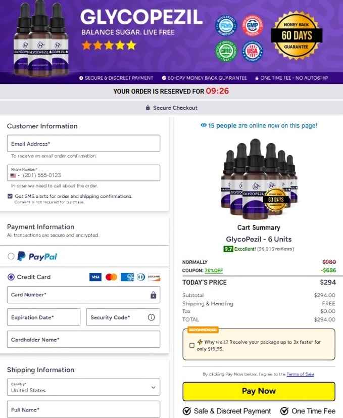 GlycoPezil Order Page